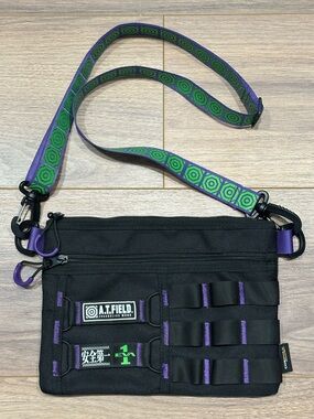 A.T.Field Evangelion Cordura Sacoche Bag in Black
